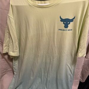 Under Armour Project Rock Gradient Crew Tee in Pale Green and Teal